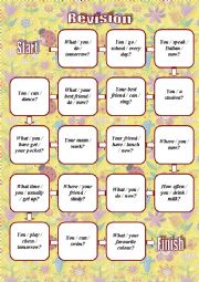 English Worksheet: Revision board game