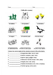 English Worksheet: collective nouns