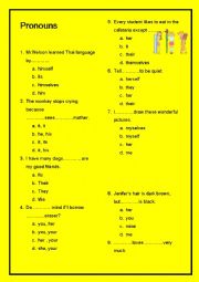 English Worksheet: pronouns