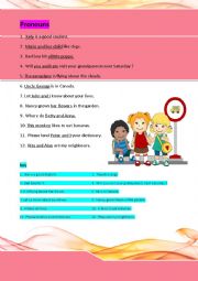 English Worksheet: pronoun