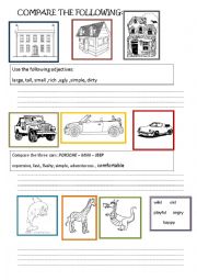 English Worksheet: Comparatives