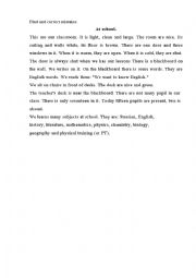 English Worksheet: At school