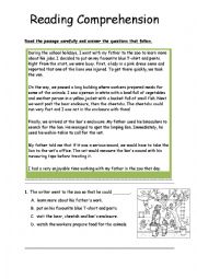 English Worksheet: Reading Comprehensions