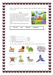 English Worksheet: Comparatives with animals
