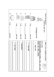 English Worksheet: Age and telephone numbers