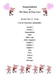 Rumpelstiltskin or a Story of True Love play script (6 pages)