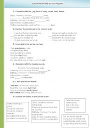 English Worksheet: Counting Stars by One Republic