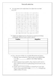 English Worksheet: Personality adjectives