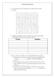 English Worksheet: Personality adjectives