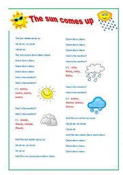English Worksheet: Weather: the Sun Comes Up
