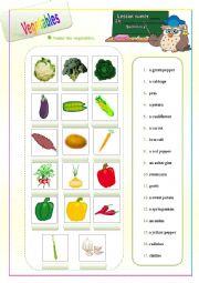 English Worksheet: Vegetables