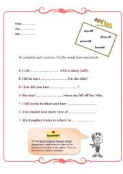 English Worksheet: reflexive pronouns