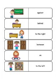 English Worksheet: Where is she? Preposition Dominos and Memory Cards 