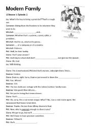 English Worksheet: Modern Family Season 1 Episode 2