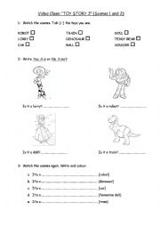 English Worksheet: Video Lesson TOY STORY 3