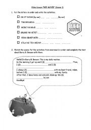 English Worksheet: Video Lesson BEE MOVIE