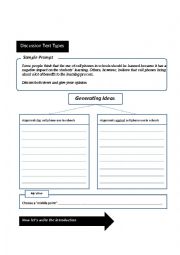 English Worksheet: IELTS Discussion Text Type Structure