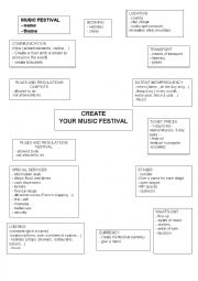English Worksheet: Create your music festival!