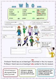 Relative clauses with WHO