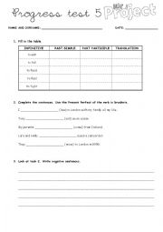 English Worksheet: Project 3 | Progress test 5