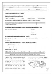 Mid-term Test N 3 7th Form (Version 1)