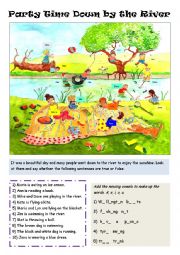 English Worksheet: What are they doing? 