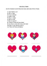 English Worksheet: Hello Kitty and Friends