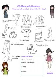 English Worksheet: Clothes pictionary