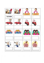 English Worksheet: Memory Game Family