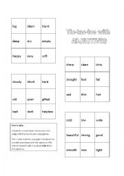 Tic tac toc Adjectives game