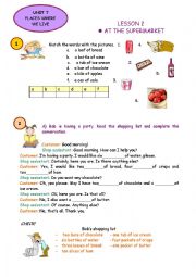 English Worksheet: At the supermarket