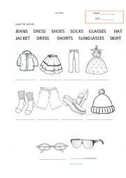 English Worksheet: Clothes