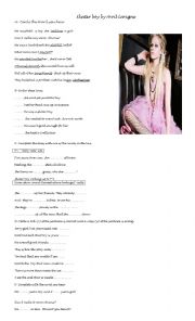 English Worksheet: song activity skater boy