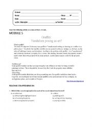 English Worksheet: Test on teenagers world