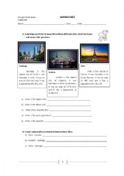 English Worksheet: Describing cities