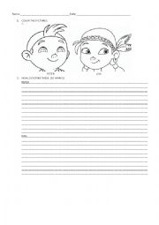 English Worksheet: Face description - have got - colors