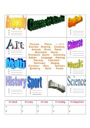 English Worksheet: School English