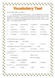 English Worksheet: Cloze test