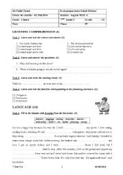 English Worksheet: Mid term 3 7th form