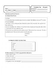 Written worksheet