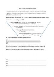 English Worksheet: funnel introduction