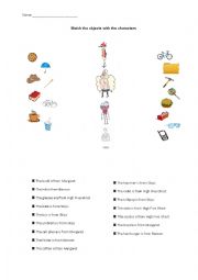 English Worksheet: Match the objects with the characters from Regular Show