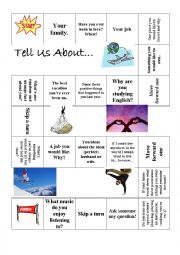 English Worksheet: first-day-intermediate-board-game