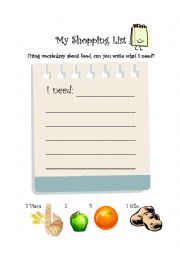 My shopping list