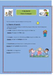 English Worksheet: poetry techniques (figurative language & Poetic devices) Definition and exercises Part 1