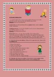 English Worksheet: Grammar: Action and linking verbs (rules and activities) part 1