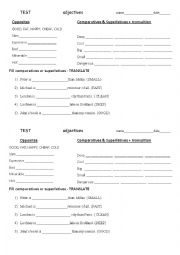English Worksheet: Adjectives