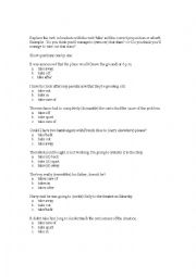 English Worksheet: Replace the verb in brackets