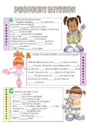 English Worksheet: Pronouns Revision