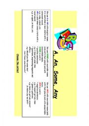 English Worksheet: Some and any